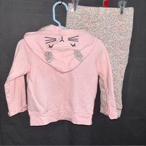 Carter's Baby Girls' Pink 2-Piece Little Bunny Jacket and Pants Set Size 18m EUC